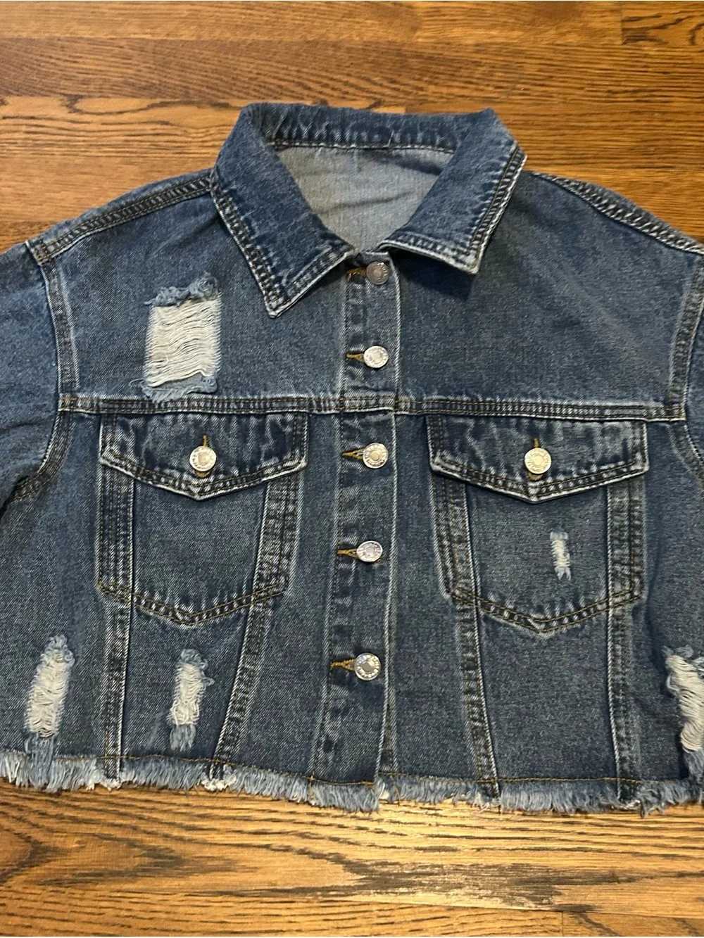 Embellished Rhinestone Lip Denim Jacket by designer XoxoE